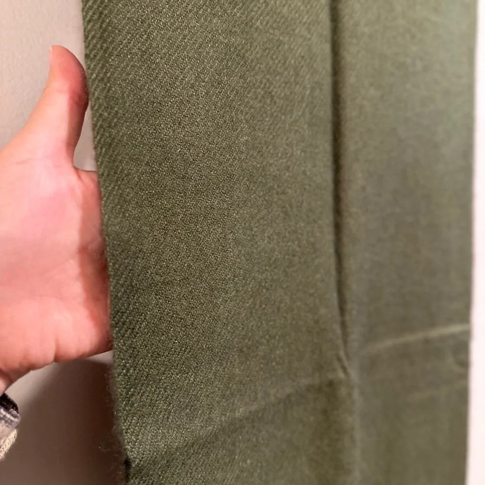 100% Pure 4-Ply Chyangra Pashmina Cashmere Scarf Handmade Nepal COA NWT -OLIVE